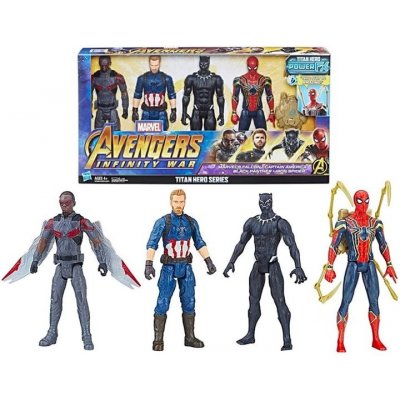 Hasbro Avengers Avengers Infinity War Sada 4 Figurek Černý Panter Iron Spider Kapitan Amerika Falcon – Zboží Mobilmania
