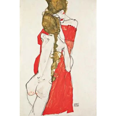 Obrazy - Schiele, Egon: Matka a dcera - reprodukce obrazu – Zboží Mobilmania