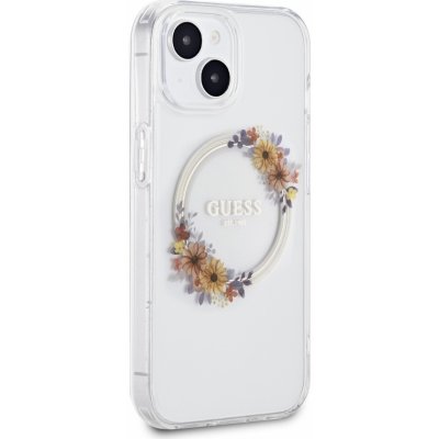 Guess PC/TPU Flowers Ring Glossy Logo MagSafe Apple iPhone 14 Pro čiré