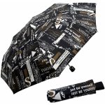 Doppler Mini Fiber Scribble black dámský skládací deštník černý – Zboží Mobilmania