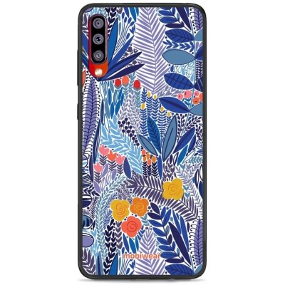 Pouzdro Mobiwear Glossy Samsung Galaxy A70 - G037G - Modrá květena – Zboží Mobilmania