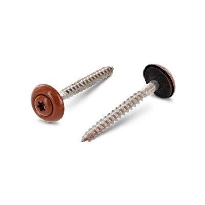 Klempířský šroub s EPDM podložkou, Torx 4,5 x 35 nerez A2/RAL 8004 - měděná hnědá / balení 200 ks – Zboží Mobilmania