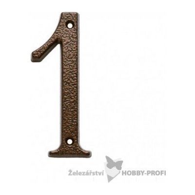 Číslo domu 1 kovové hnedé 120mm 1475 – HobbyKompas.cz