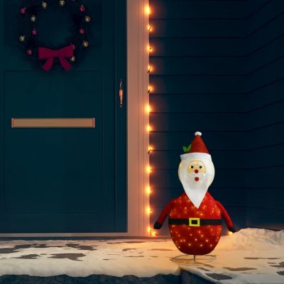 vidaXL Vánoční dekorace Santa Claus s LED luxusní tkanina 60 cm – Sleviste.cz