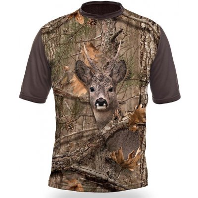 Tričko Myslivecké kr. rukáv Srnec 3D b. Kamufláž – Zboží Dáma