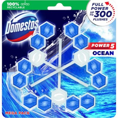 Domestos Power 5 tuhý WC blok Ocean 3 x 55 g