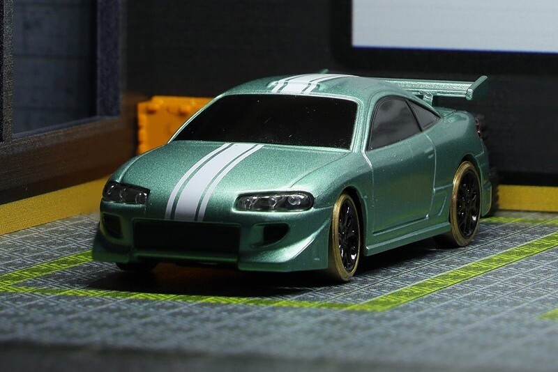 TURBO RACING C62 DRIFT RC Car RTR zelená s pruhem 1:76