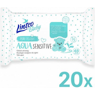 LINTEO Vlhčené ubrousky Baby AQUA Sensitive 20 x 48 ks – Hledejceny.cz
