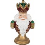 Clayre & Eef Červeno-zlatá vánoční dekorace busta Santa Claus - 15*10*26 cm – Hledejceny.cz
