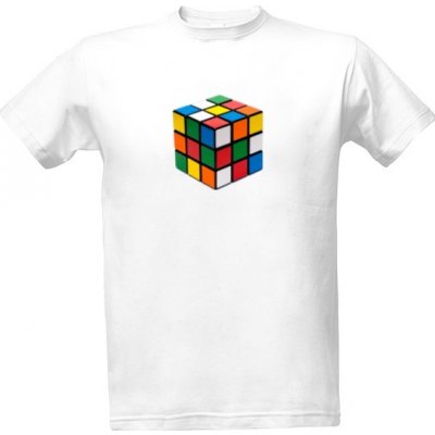 Tričko s potiskem Rubikova kostka pánské pánské Bílá