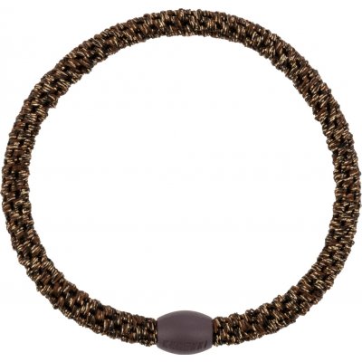 KKNEKKI Gumička do vlasů Kknekki Slim Coffee Glitter, hnědá barva, textil – Zboží Dáma