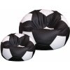 Sedací vak a pytel Jaks sedací vak XXXL fotbalový míč + podnožka 100 x 100 x 60 cm černo - bílý