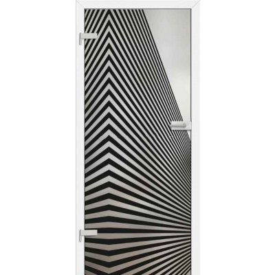 Erkado Celoskleněné dveře Graf 1 mléčné sklo s černými vzory 70 x 197 cm