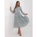 Kostkované retro šaty 232-SK-8005.20-white -mint – Zboží Dáma