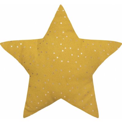 Atmosphera for kids polštář ve tvaru hvězdy žlutý bavlna 28x45