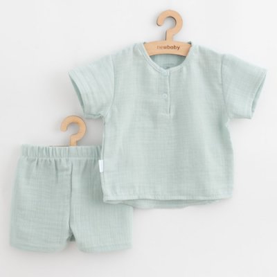 New Baby Kojenecká mušelínová soupravička Soft dress mátová