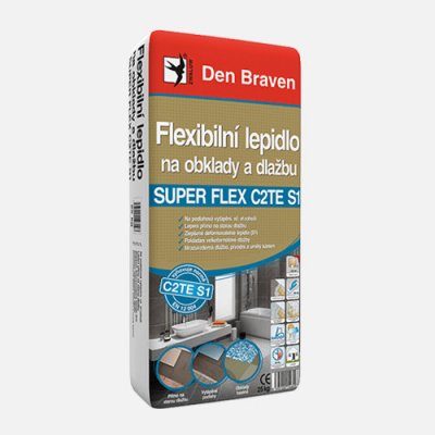 Flexibilní lepidlo na obklady a dlažbu SUPER FLEX C2TE S1, pytel 25 kg, Den Braven – Zbozi.Blesk.cz