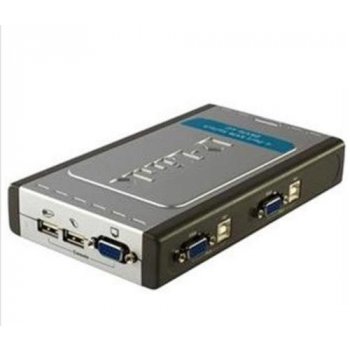 D-Link DKVM-4U 4-Port KVM switch, USB, včetně 2 ks 1.8m kabelů