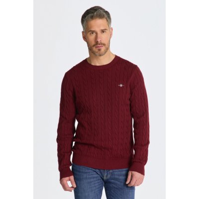 Gant svetr Cotton Cable C-neck červená – Zboží Mobilmania