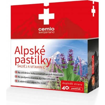 Cemio Alpské pastilky Šalvěj a vitamin C 40 pastilek – Hledejceny.cz
