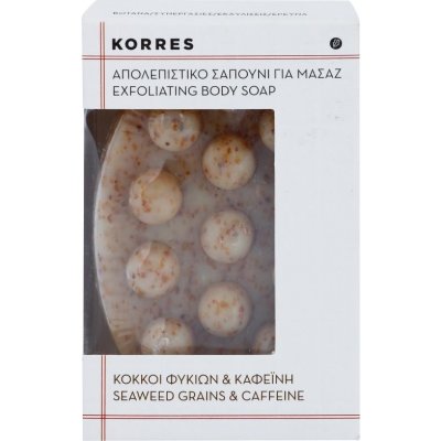 Korres Seaweed Grains & Kaffeine peelingové mýdlo na celulitidu 125 g – Zboží Dáma