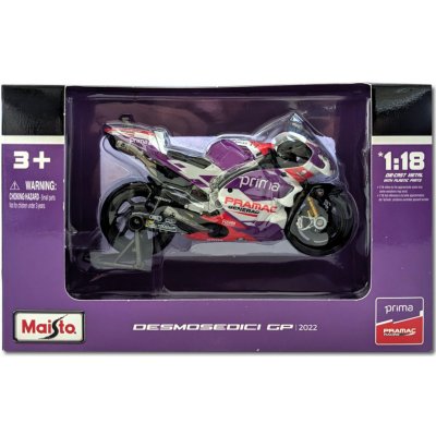 Maisto Model MotoGP Ducati Pramac Desmosedici GP2289 J. Martin 2022 1:18