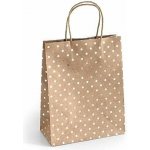 Papírová taška Kraft zlaté puntíky 25x10x20cm, 5ks – Zboží Mobilmania