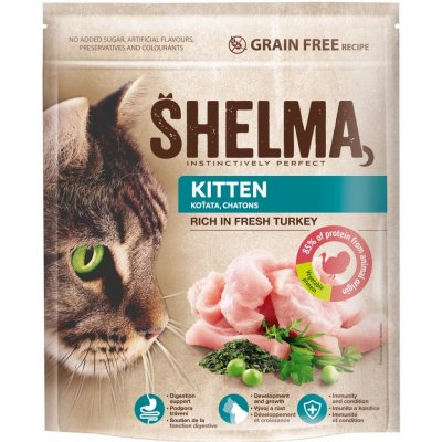 Shelma Bezobilné granule pro kočky JUNIOR s čerstvým krůtím 750 g