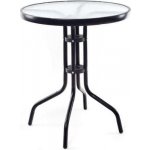 HAPPY GREEN Stolek kovový se skleněnou deskou prům.60 cm, výška 70 cm – Zboží Dáma
