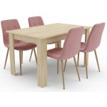 Textilomanie stůl Umeko + židle Kara 1 + 4 – Zboží Dáma