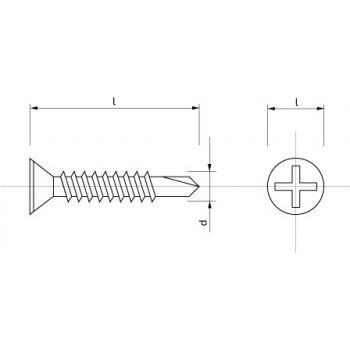 Šroub do plechu samovrtný TEX se zápustnou hlavou 4,8 x 22 mm Zn