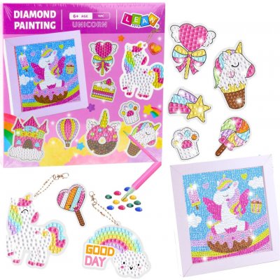 LEAN Toys Diamantová mozaika přívěšky jednorožci barevné 25149 – Sleviste.cz