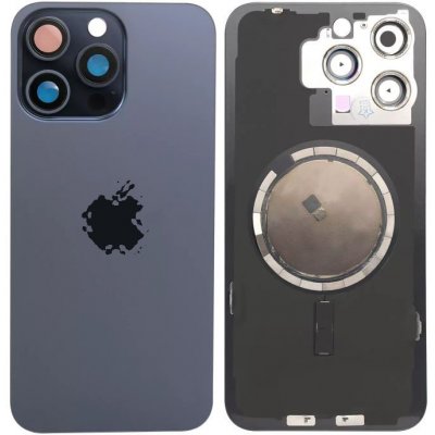 Kryt Apple iPhone 15 Pro Max Sklo Zadního Housingu + Sklíčko Kamery + Kovová Destička + Magsafe Magnet modrý – Zbozi.Blesk.cz