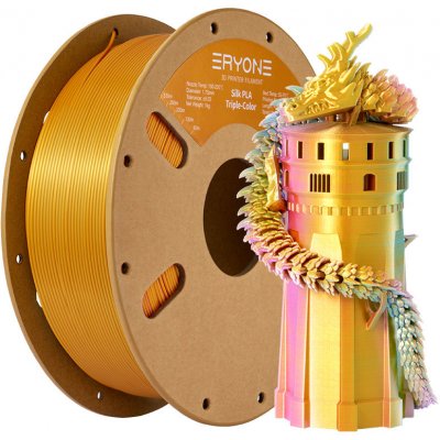 Eryone Triple-Color Silk PLA Jewel Green&Orange Red&Gold 1,75mm 1 kg – Zboží Živě