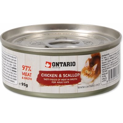 Ontario Cat Chicken Pieces Scallop 12 x 95 g – Hledejceny.cz