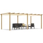 Garden Point terasová pergola 3x6 m Barbados woodlike-béžová – Zboží Mobilmania