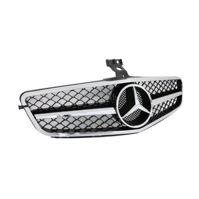 PROTEC Přední maska Mercedes C-Class W204 2007-2012 C63 AMG černá chromová – Sleviste.cz