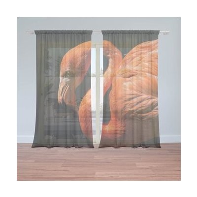 Sablio Záclony Plameňák: 2ks 150x250cm – Hledejceny.cz
