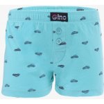 Gina dětské trenky volné chlapecké šité s potiskem 25018P aqua petrolejová – Zboží Dáma