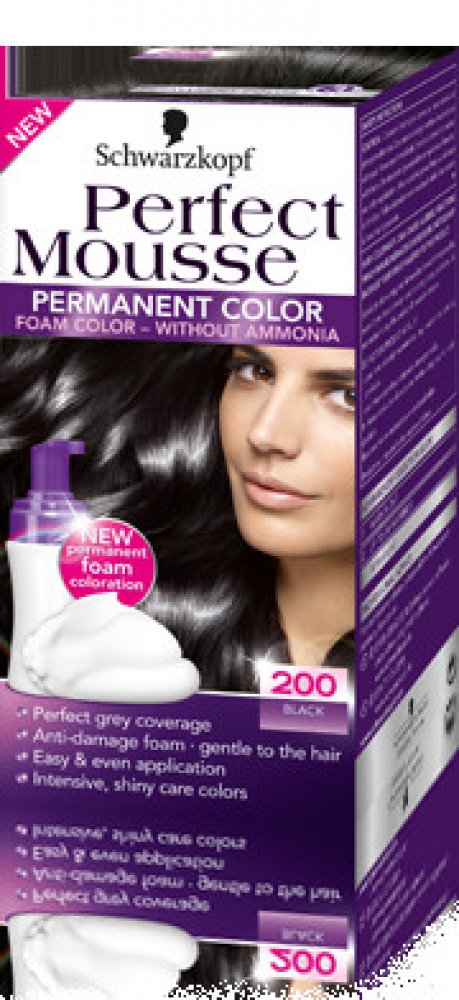 Schwarzkopf Perfect Mousse Permanent Color barva na vlasy 200 černý |  Srovnanicen.cz