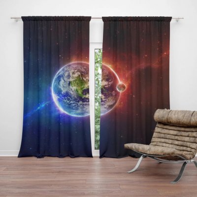 Sablio Závěs Planeta Země: 2ks 140x250cm – Hledejceny.cz
