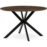Autronic HT-F4120 OLW Stůl jídelní kulatý 120 x 75 cm MDF staré dřevo černé kovové nohy – Zboží Mobilmania