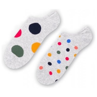 More 009 023 asymetrické Dots pánské kotníkové ponožky šedé