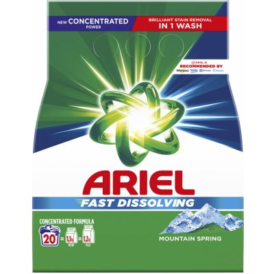 Ariel Mountain Spring prací prášek pro čisté a voňavé prádlo bez skvrn 20 PD 1,1 kg – Zboží Mobilmania