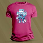 Sandratex Dětské tričko s potiskem 67 SIX SEVEN Fuchsia – Hledejceny.cz