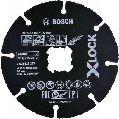 Víceúčelový Carbide Multi Wheel systému X-LOCK, 115 mm 2608619283 – Zboží Mobilmania