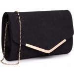 Miss Lulu Bags elegantní večerní kožená kabelka psaníčko LH1756 černá – Zboží Mobilmania