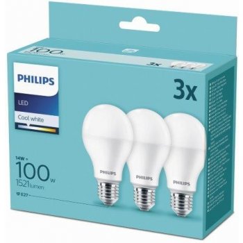 Philips klasik, 14W, E27, neutrální bílá 3ks