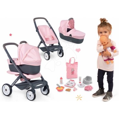 Smoby Set trojkombinace Powder Pink 3in1 Maxi Cosi & Quinny s panenkou a doplňky – Hledejceny.cz