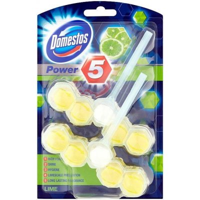 Domestos Power 5 WC tuhý blok Lime 2 x 55 g